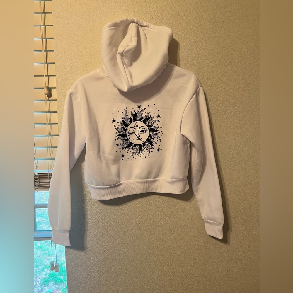 Brand new White sun cropped hoodie
